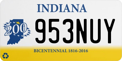 IN license plate 953NUY