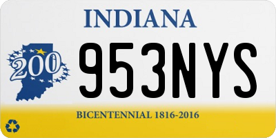 IN license plate 953NYS