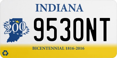 IN license plate 953ONT