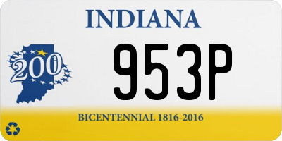 IN license plate 953P