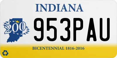 IN license plate 953PAU