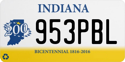 IN license plate 953PBL