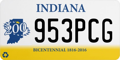 IN license plate 953PCG