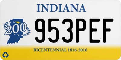 IN license plate 953PEF