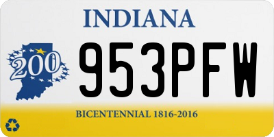 IN license plate 953PFW