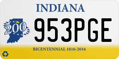 IN license plate 953PGE