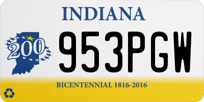 IN license plate 953PGW