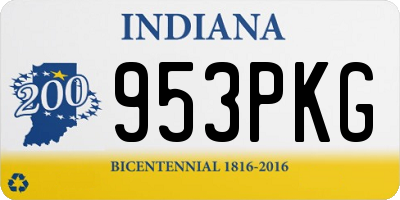 IN license plate 953PKG