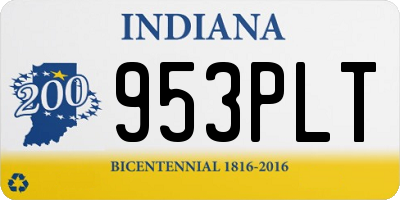 IN license plate 953PLT