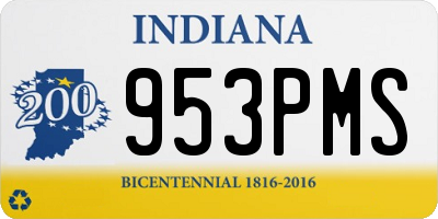 IN license plate 953PMS