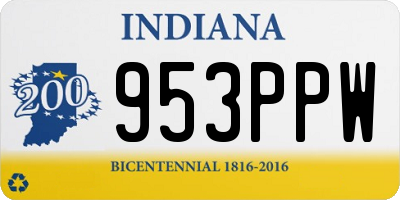 IN license plate 953PPW