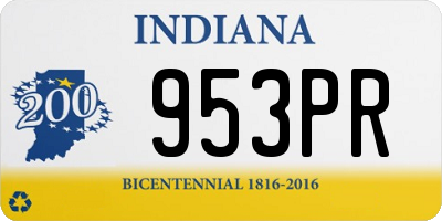 IN license plate 953PR