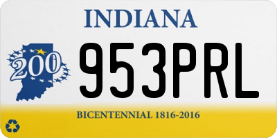 IN license plate 953PRL