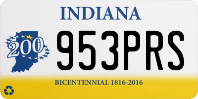 IN license plate 953PRS