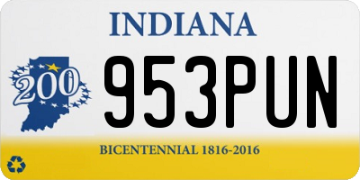 IN license plate 953PUN