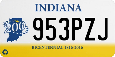 IN license plate 953PZJ