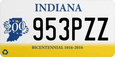 IN license plate 953PZZ