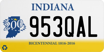 IN license plate 953QAL