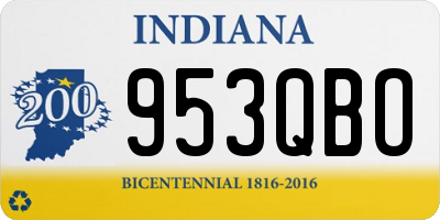 IN license plate 953QBO