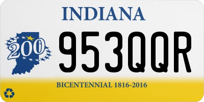 IN license plate 953QQR