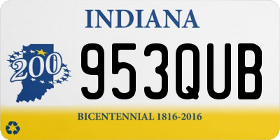 IN license plate 953QUB