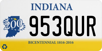 IN license plate 953QUR