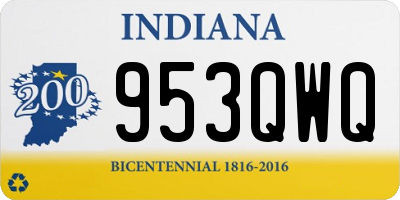 IN license plate 953QWQ