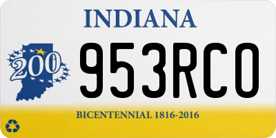 IN license plate 953RCO