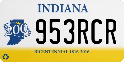 IN license plate 953RCR