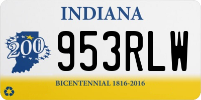 IN license plate 953RLW