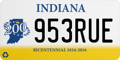 IN license plate 953RUE