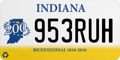 IN license plate 953RUH