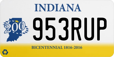 IN license plate 953RUP