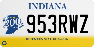 IN license plate 953RWZ