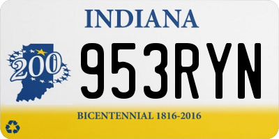 IN license plate 953RYN