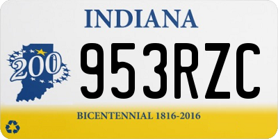 IN license plate 953RZC