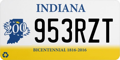 IN license plate 953RZT