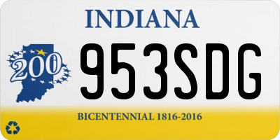 IN license plate 953SDG