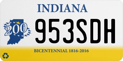 IN license plate 953SDH