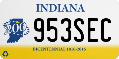 IN license plate 953SEC