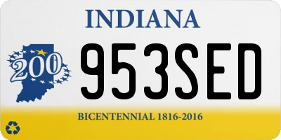 IN license plate 953SED