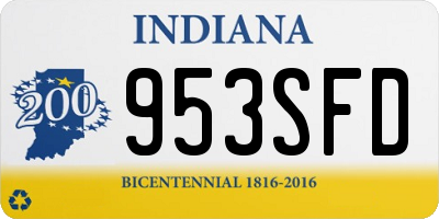 IN license plate 953SFD