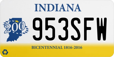 IN license plate 953SFW