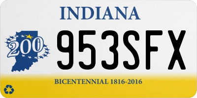 IN license plate 953SFX