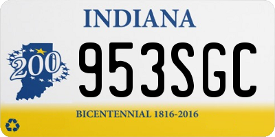 IN license plate 953SGC