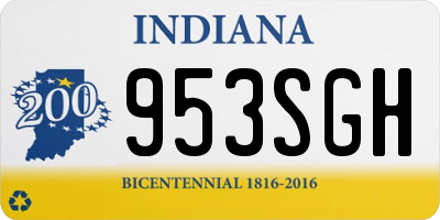 IN license plate 953SGH