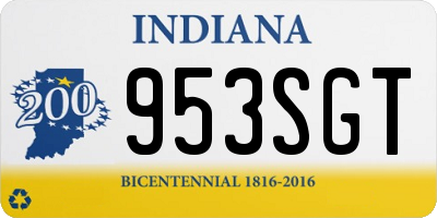 IN license plate 953SGT
