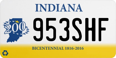 IN license plate 953SHF