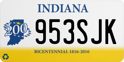 IN license plate 953SJK