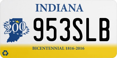 IN license plate 953SLB